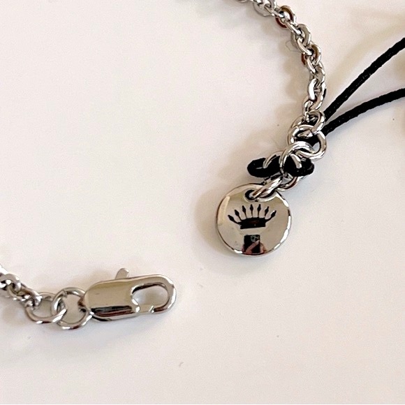 NWT Juicy Couture Pave Crystal Open Triangle Silver Tone Bracelet - Picture 9 of 15